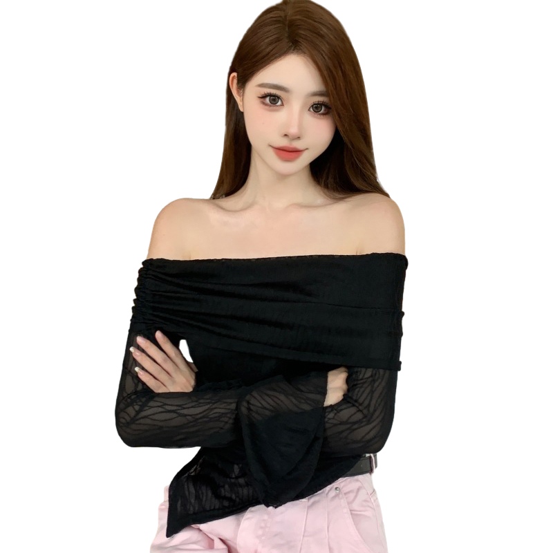 Women's Long Sleeves Sun Protection Clothing Drawstring Strap Texture T-Shirts