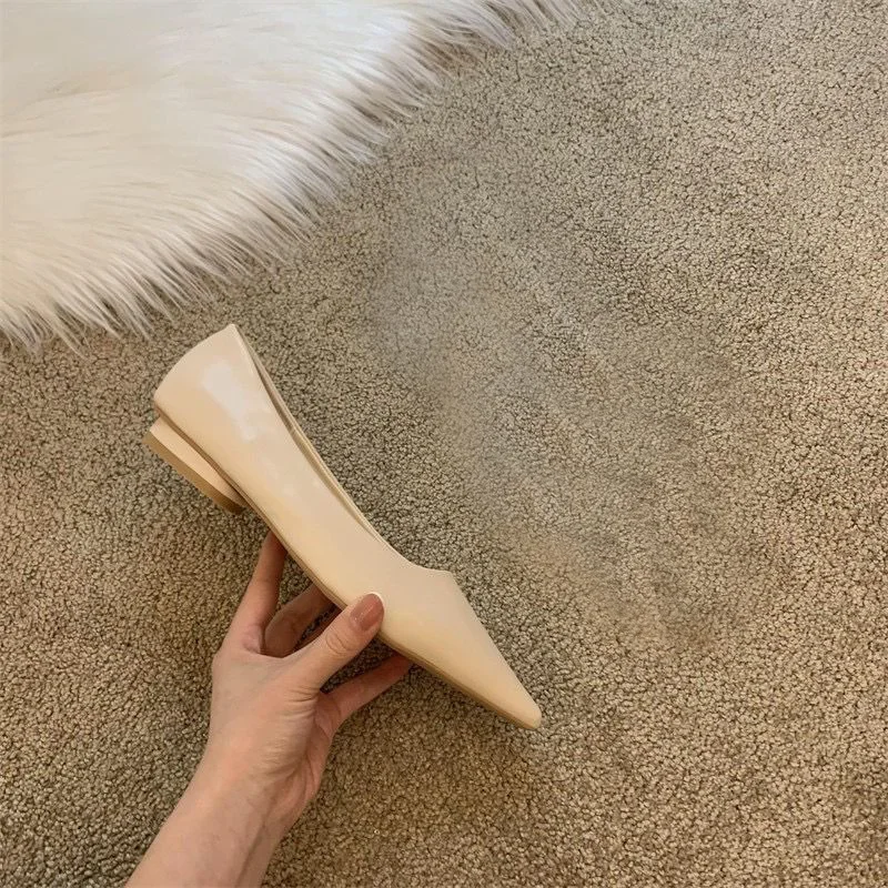 Yyvonne Women In The Spring Of 2025 New Pointed Light-Sed Flat Single Shoes Low Heel Shoes Working Shoes
