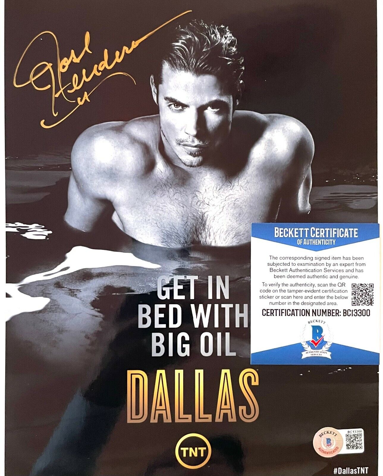 Josh Henderson Dallas Original Autographed 8X10 Photo Poster painting w/Beckett COA