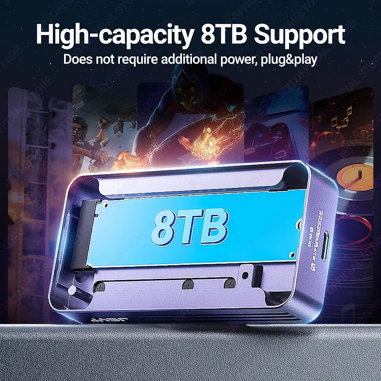 JEYI Thunderbolt 5 M.2 2280 NVMe SSD Enclosure - Thumbnail 3