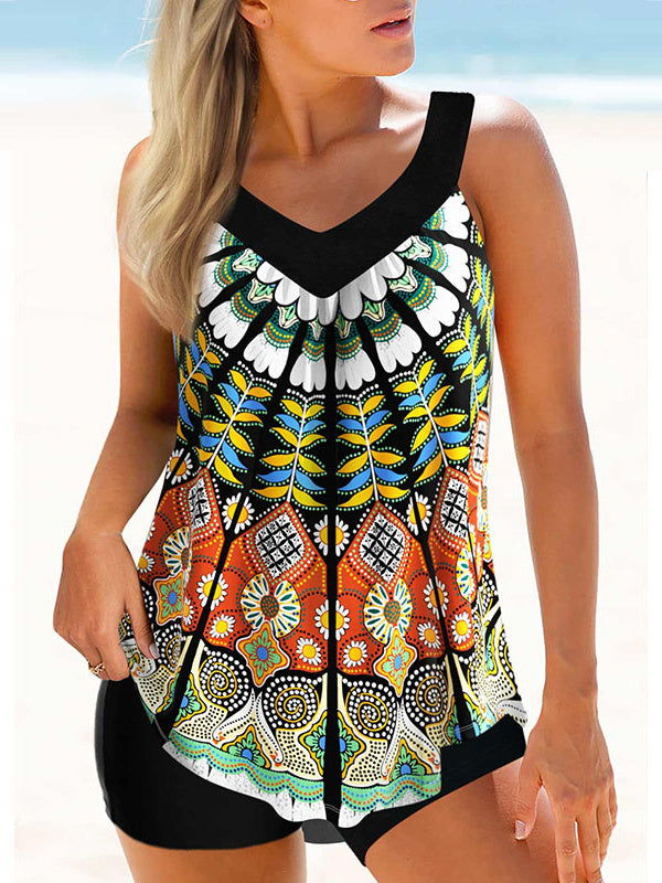 Women Long Sleeve V-neck Graphic Floral Printed Top
