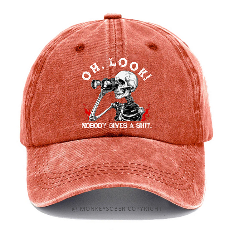 Personalized "Oh Look Nobady Gives A Shit" Custom Washed Baseball Caps