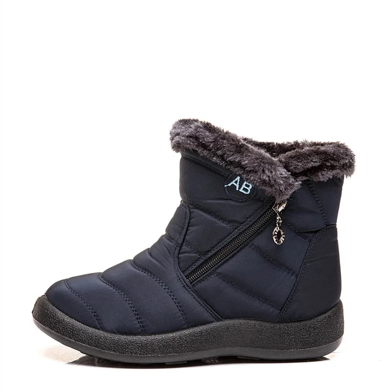 Women Boots Winter Snow Boots Mother Women's Winter Boots Waterproof Cloth Plush Keep Warm Cotton Shoes Woman Botas Mujer