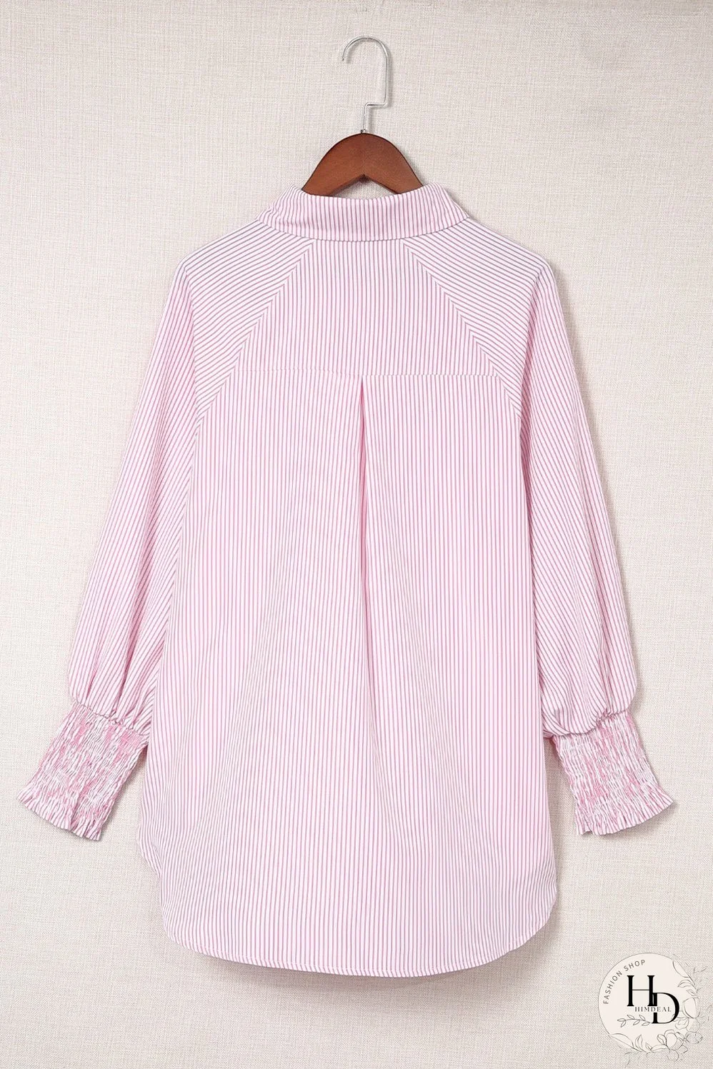 Simple Solid Lapel Button Long Sleeve Blouses