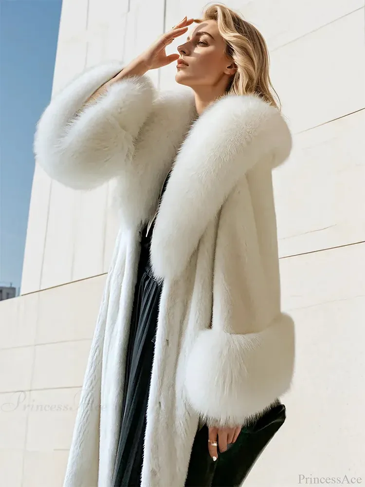 Faux Fur Fur Collar Loose Warm Overcoat