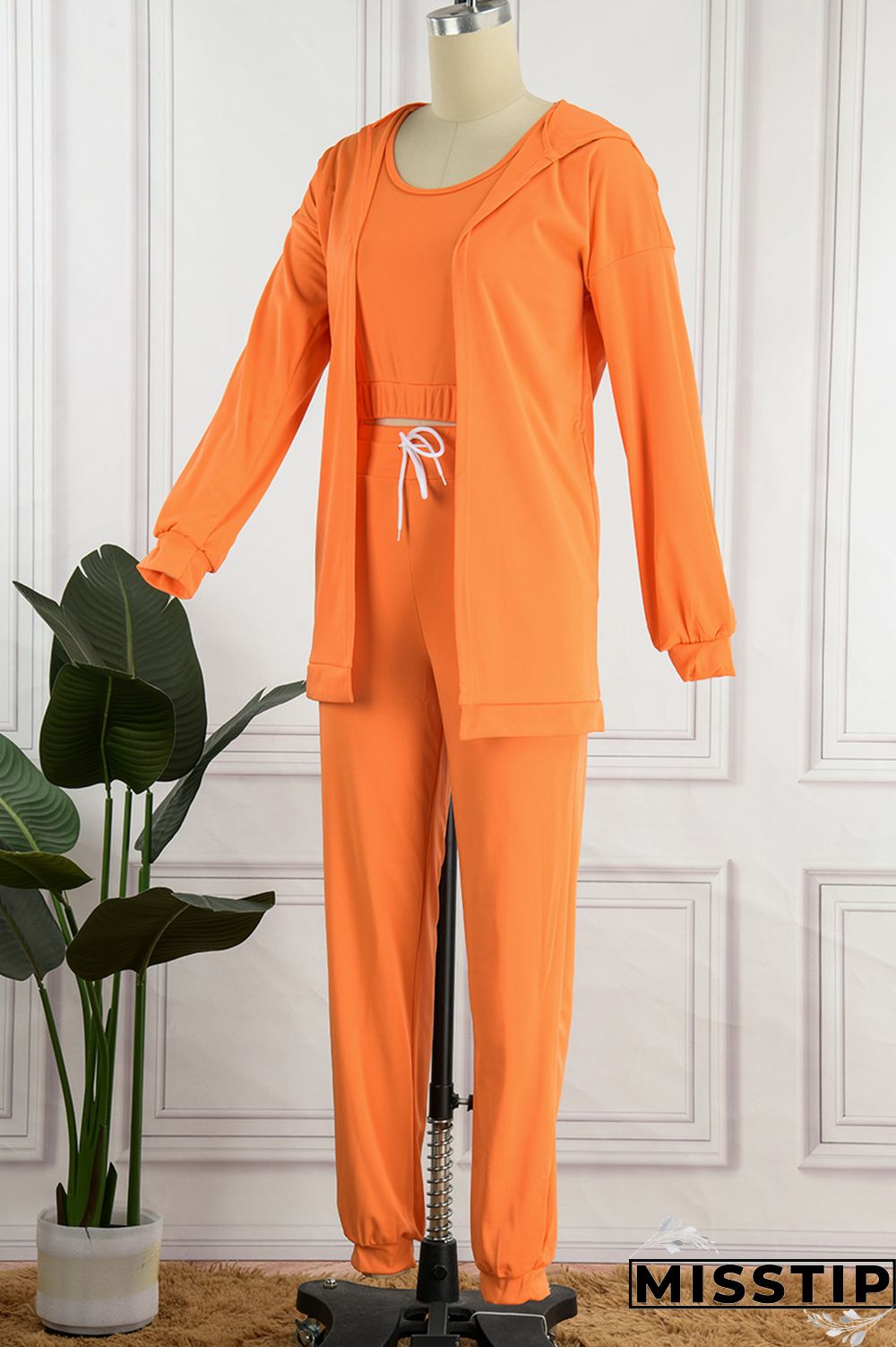 Blue Casual Solid Basic U Neck Long Sleeve Two Pieces