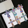 6pcs DIY Feather Diamond Painting Bookmarks with Crystal Pendant Kits