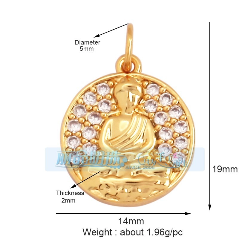 1 Piece Copper Buddha Pendant Jewelry Accessories