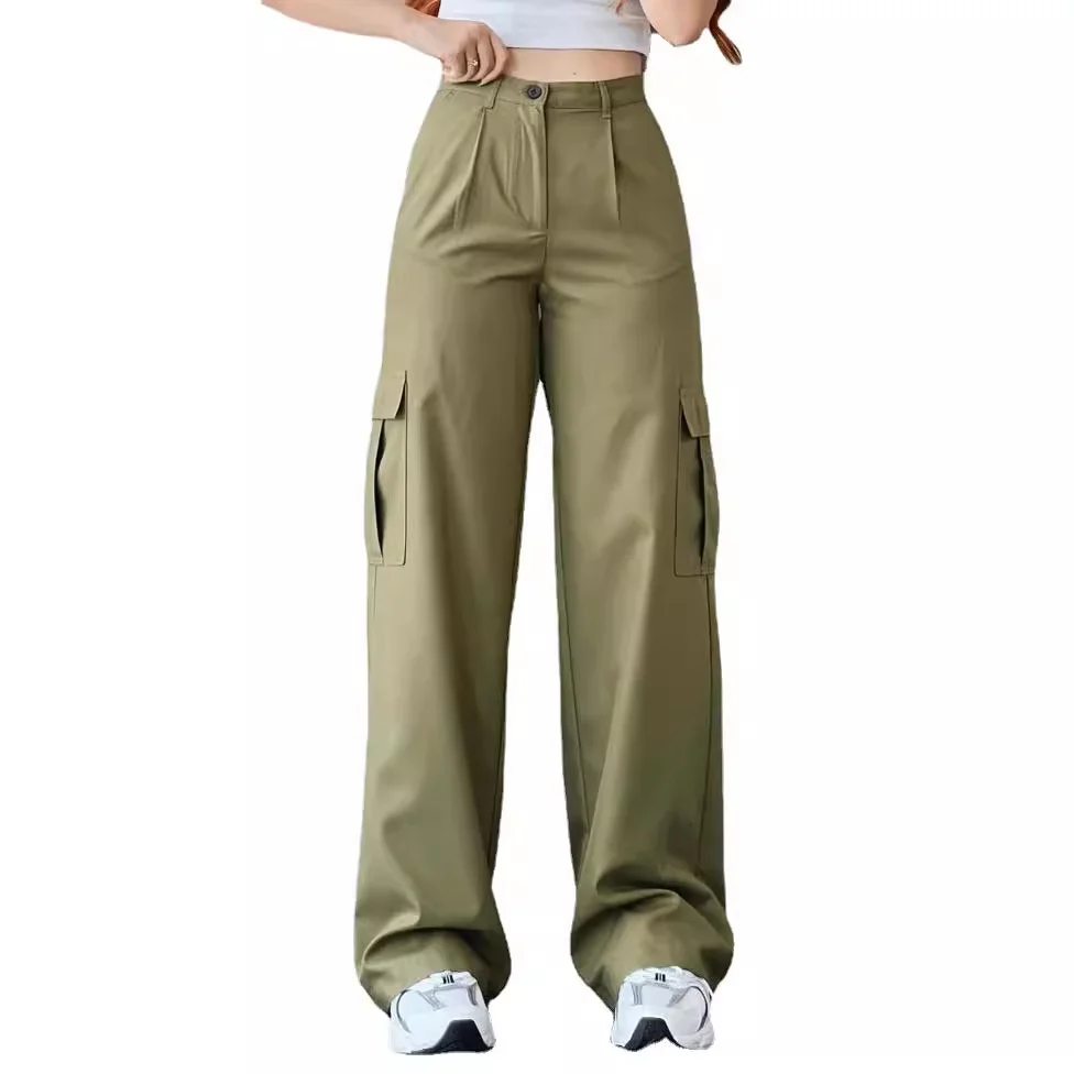 Nigikala Nigikala New Jump Casual Trousers Mid-Rise Three-Dimensional Pocket Trousers Waist-Up Trousers