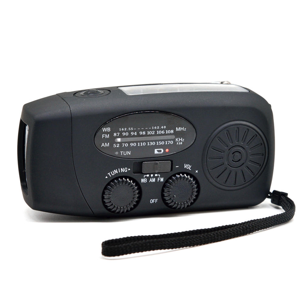 

1000mAh Solar Portable Hand Crank Radio USB Charge FM AM NOAA Weather Radio, 501 Original