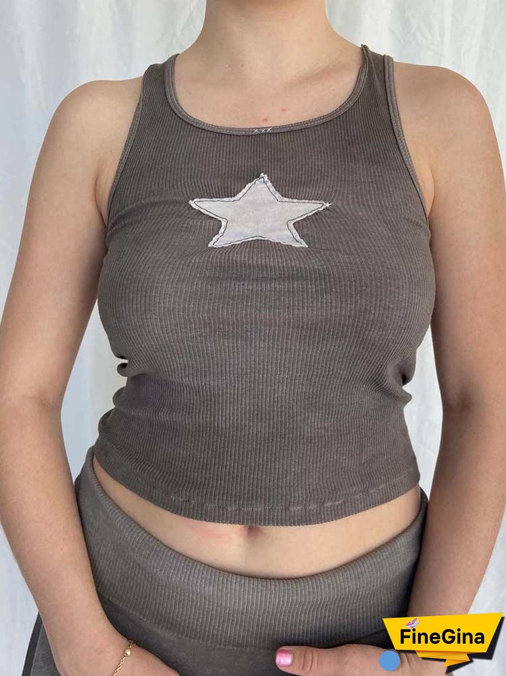 Vintage Knitted Vest Kawaii Fairycore Star Pattern Sleeveless Tanks Summer Women Slim Harajuku Sweats Shirt