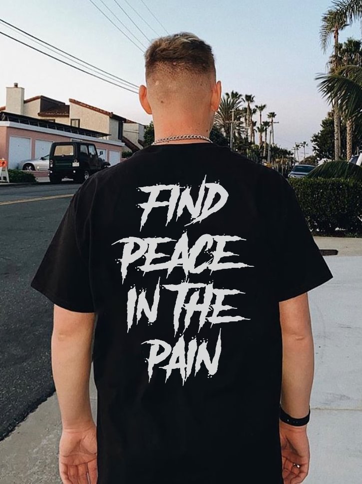 Find Peace In The Pain Men's Crew Neck T-shirt - Krazyskull