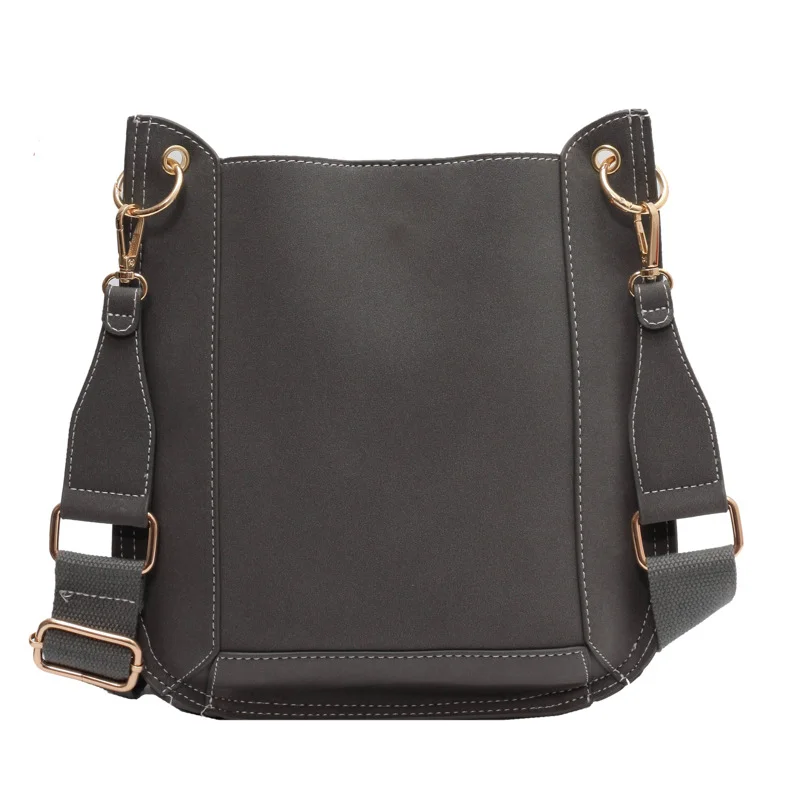 Frosted Shoulder Bag Retro Simple Stitching Messenger Bag