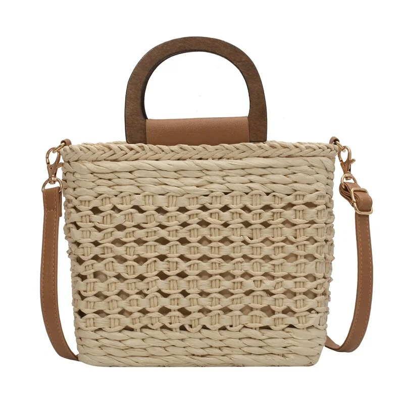 Women's Bag Trend 2021 Handbags Korean Straw Solid Color Beach Summer Vacation Fashion Designer Female Shoulder Crossbody Bags