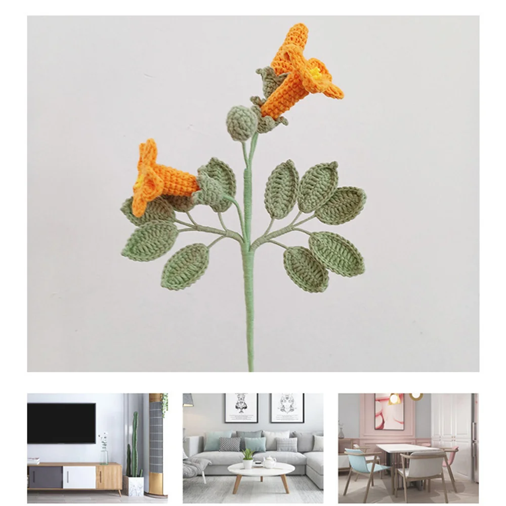 Handmade wool soft wire crochet Lingxiao bouquet home decoration simulation flower mother's day gift