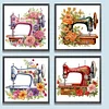 (US Only)4pcs Sewing Machine - Diamond Painting - Partial Special Shaped Drill (Canvas|30*30cm)