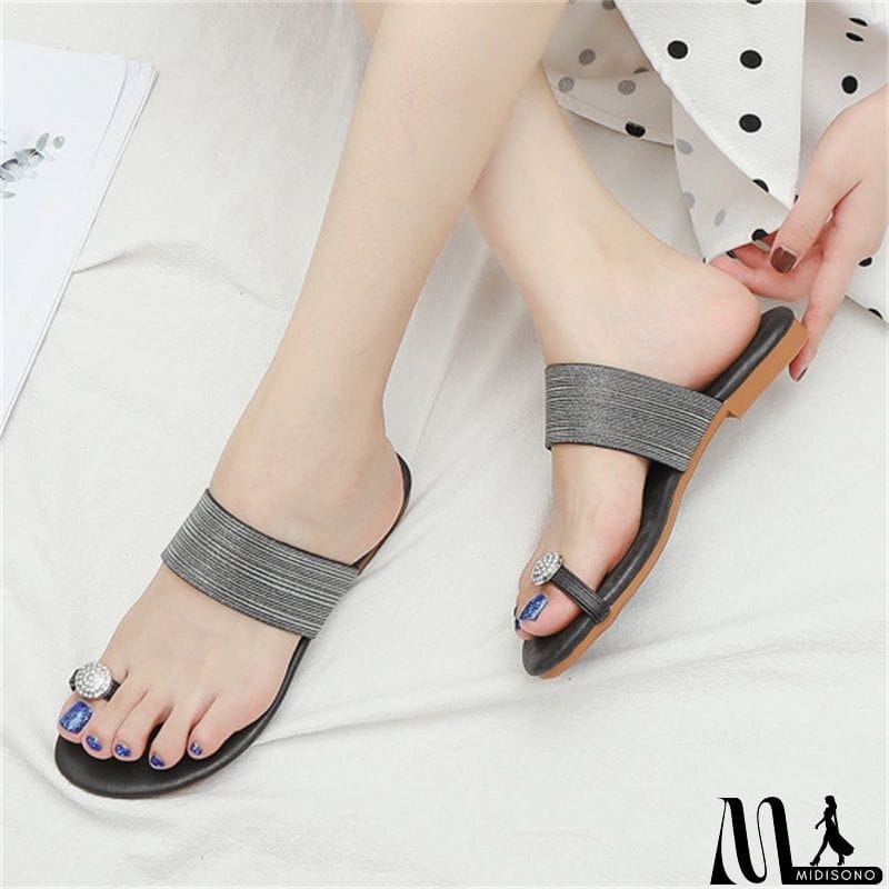 MidiSono - Female Cozy Large Size Outside Wear Flat Slipper