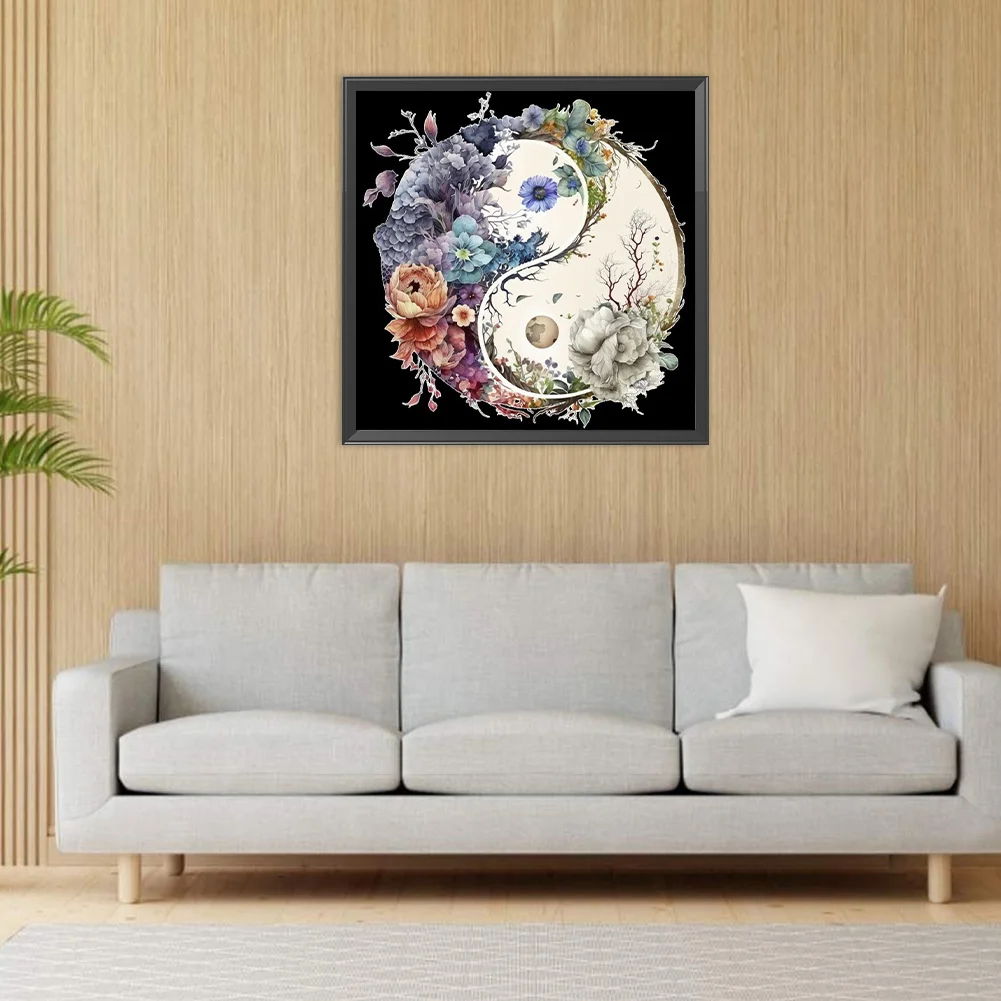 DIY Paint By Number 50*50cm - Tai Chi Flowers