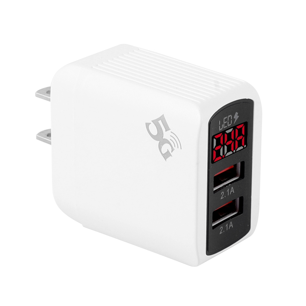 

Dual USB Charger with Digital Display Voltmeter Ammeter Wall Phone Charger, Had, 501 Original