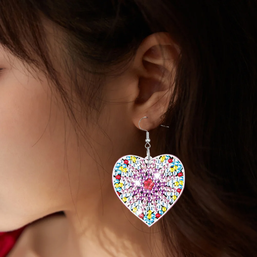 8Pairs Double Sided Diamond Painting DIY Earring Making Kit for Women Girls