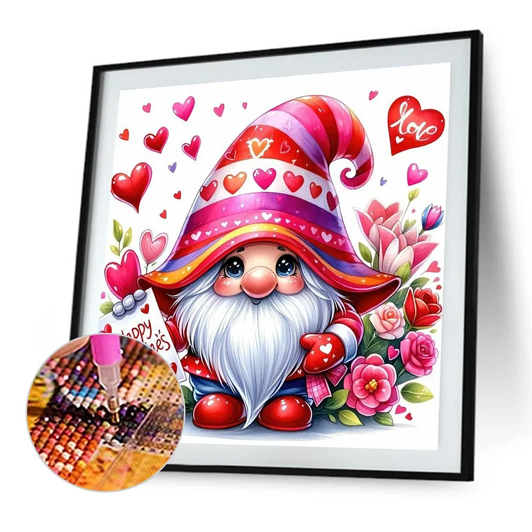 Valentines Day Gnome - Full Round - Diamond Painting(40*40cm)