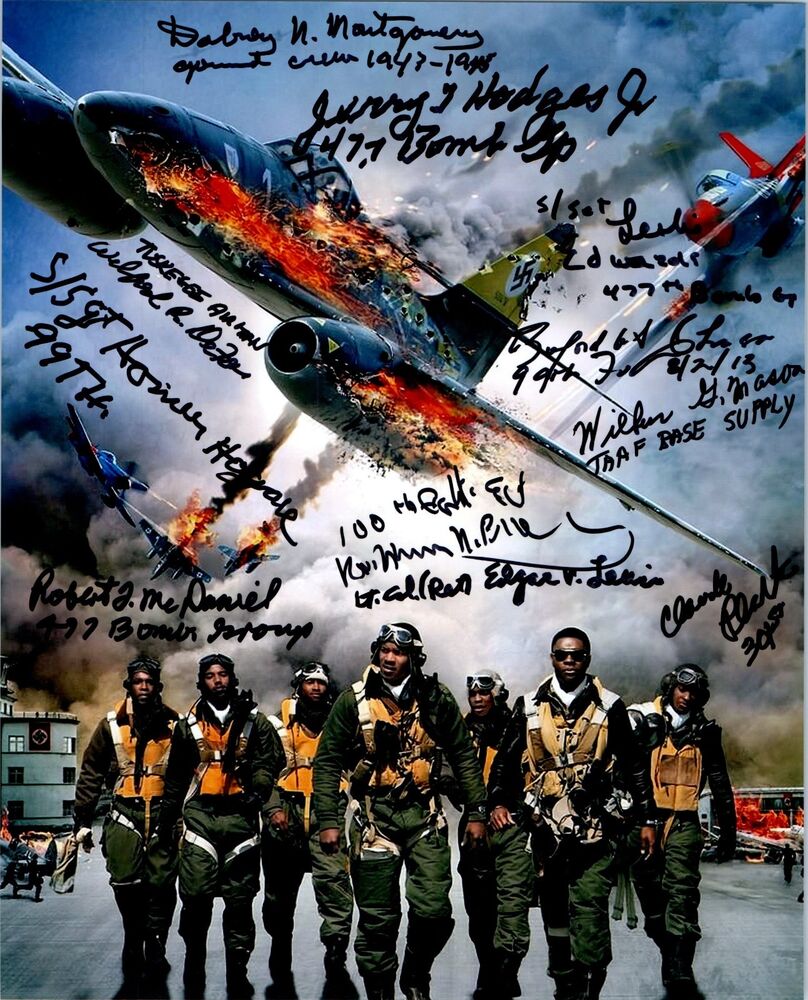 TUSKEGEE AIRMEN Multi Signed Autographed WORLD WAR 2 8x10 Photo Poster painting B