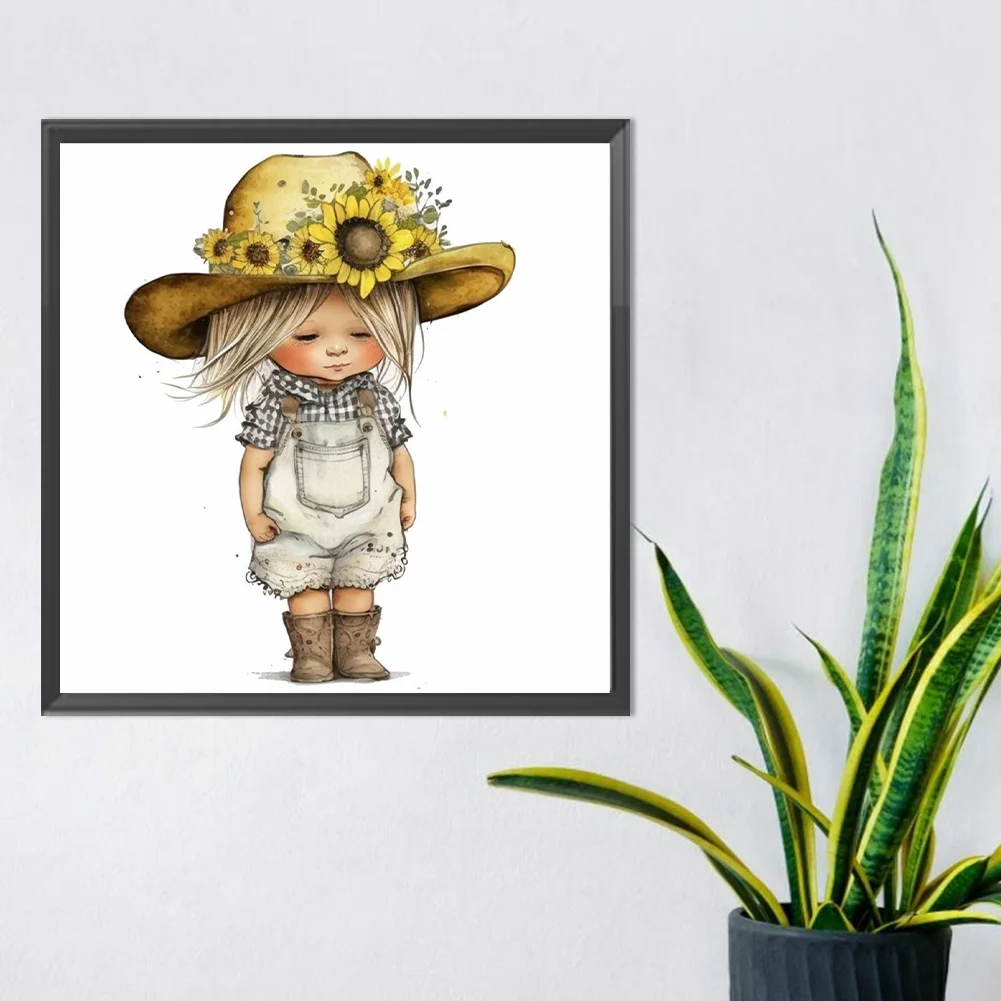 Diamond Painting - Full Round Drill - Farm Cowboy Kids(Canvas|30*30cm)