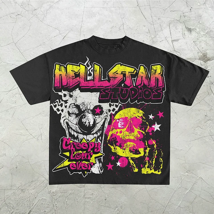 Vintage Hellstar Studio Skull Graphic 100% Cotton Short Sleeve T-Shirt