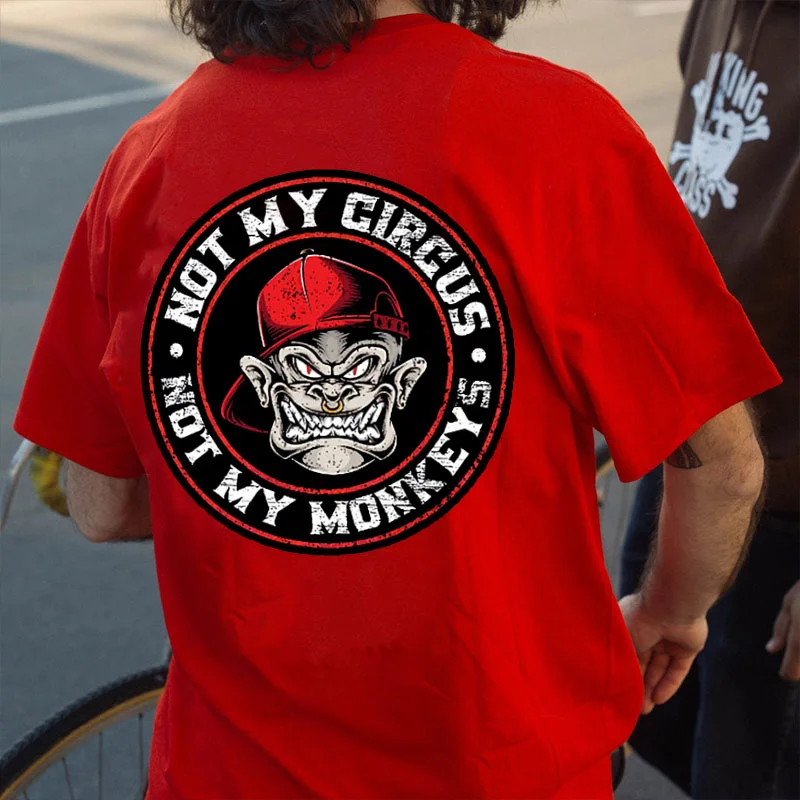 NOT MY CIRCUS Angry Monkey Black Print T-Shirt
