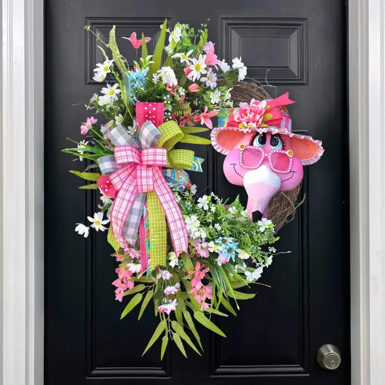 💖Mother's Day Sale💖45%OFF-🦩Spring Summer Flamingo Wreath
