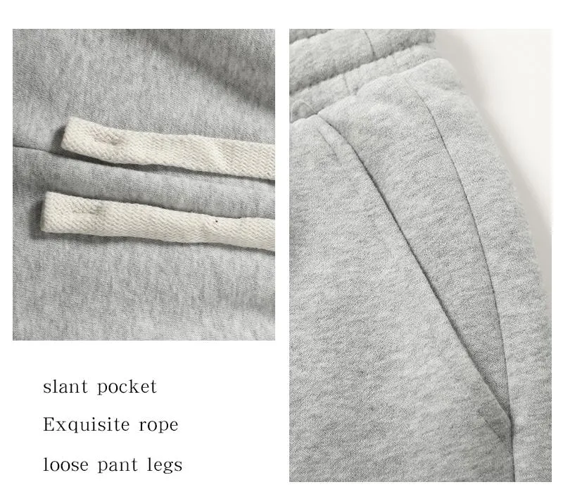 Men's Fleece Thermal Lined Sweatpants  Oversize Drawstring Waist Casual Loose Pants for Fall Winter School Season Daily Wear Stylish Menswear
