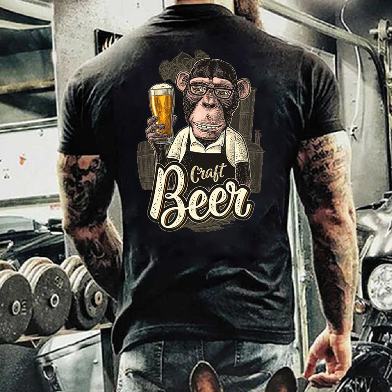 Men's Vintage Beer Printed Short Sleeves T-Shirt