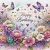 Diamond Painting-DIY Crystal Rhinestone Happy Birthday Flower