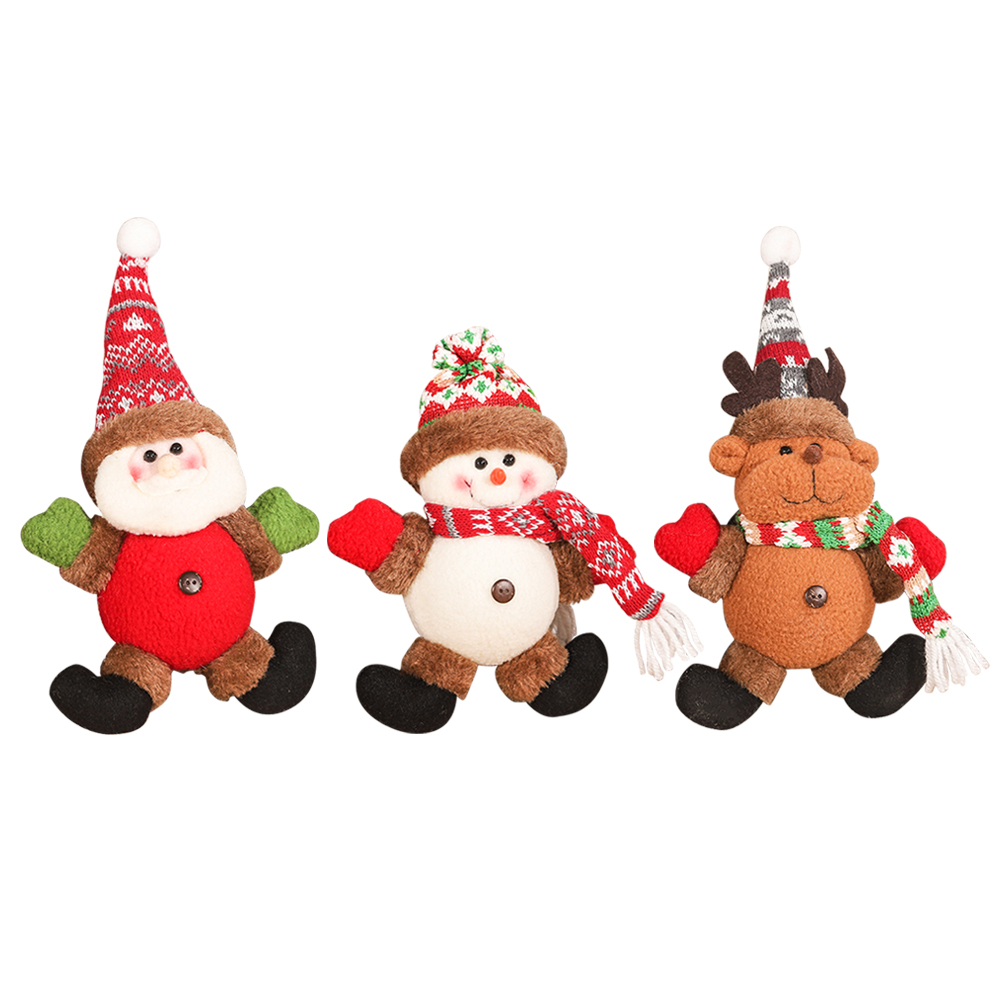 

Christmas Decoration Santa Elk Snowman Plush Doll Hanging LED Light Pendant, Snow man, 501 Original