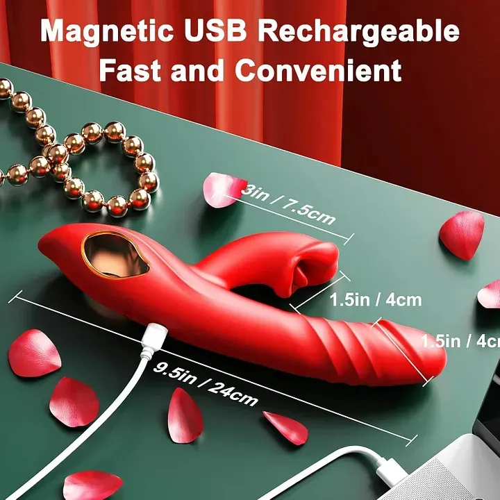 Rabbit Massager & Lockable Travel Case Bundle for Discreet Storage