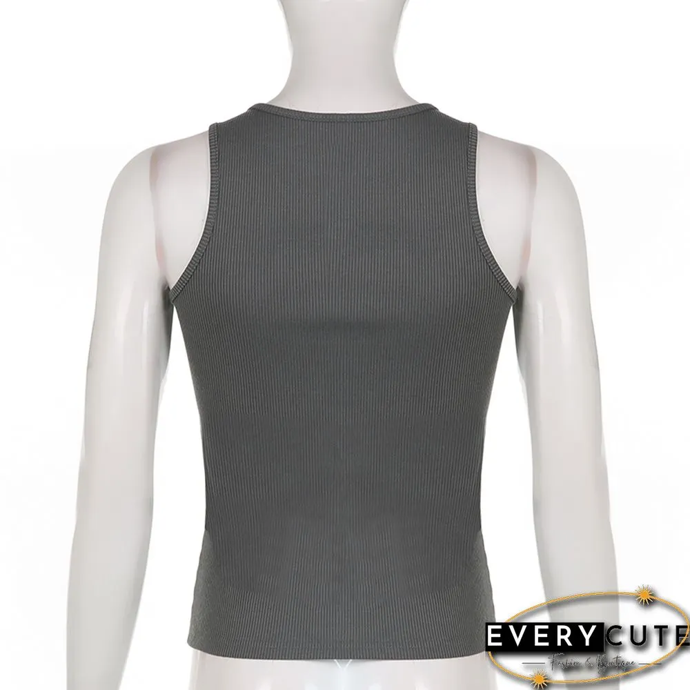 Y2k Butterfly Top Summer Women Sleeveless Knitted Tee-Shirt Kawaii Aesthetic Clothes Fairy