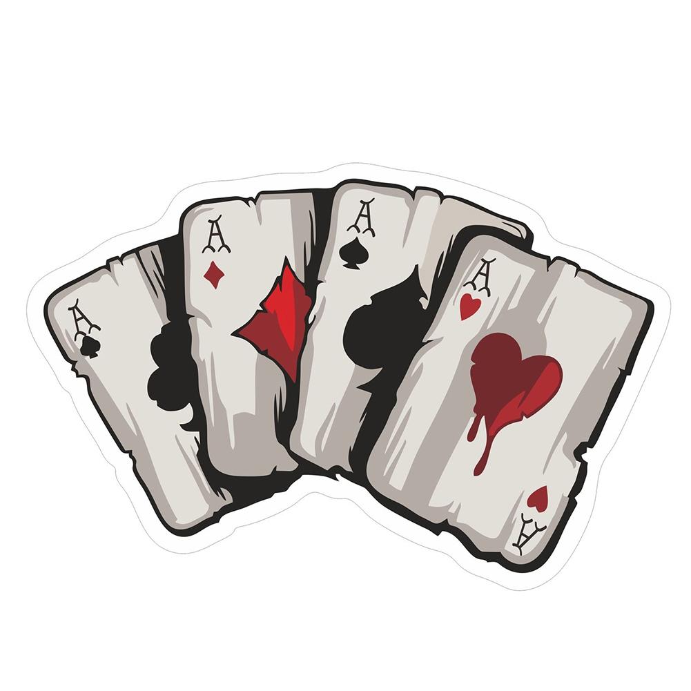 

Four A Poker Graphic Car Sticker Motorcycle Auto Styling Reflective Decal, 501 Original