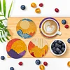 6Pcs/set Diamond Painting Wooden Sunrise Coaster Cup Cushion With Holder