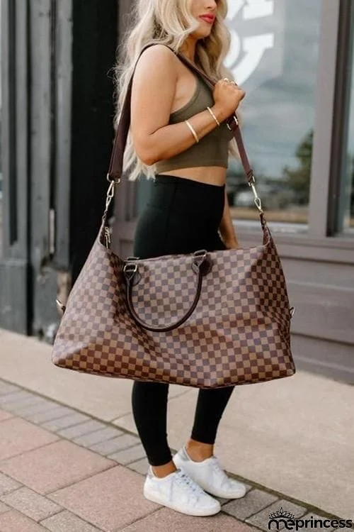 Weekender Jacquard Check Large Duffel Bag