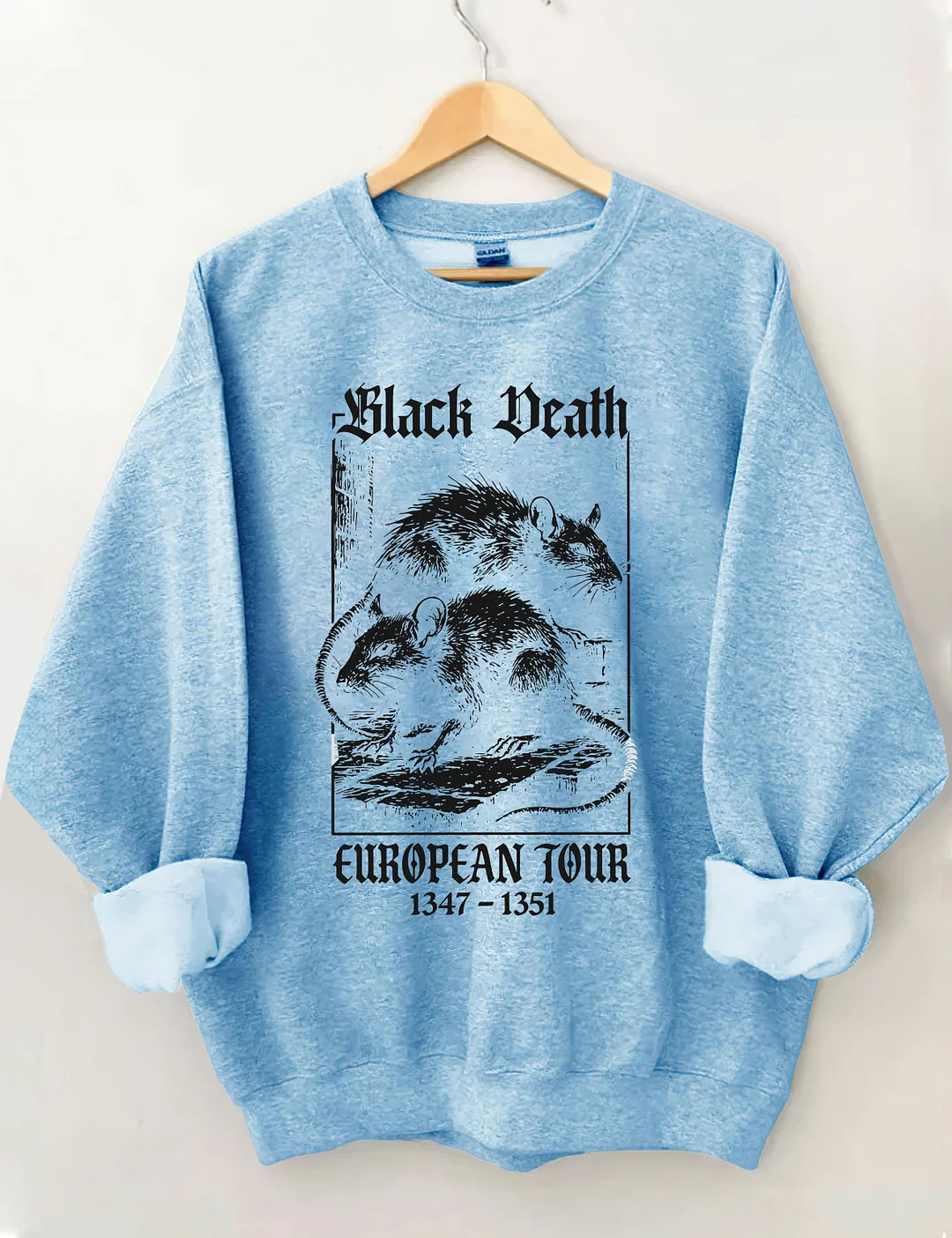 Black Death European Tour 1347- 1351 Vintage Graphic Sweatshirt