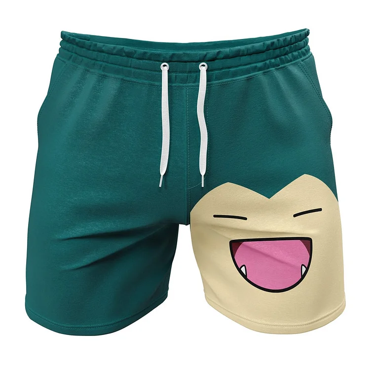 Snorlax Face Pokemon Gym Shorts
