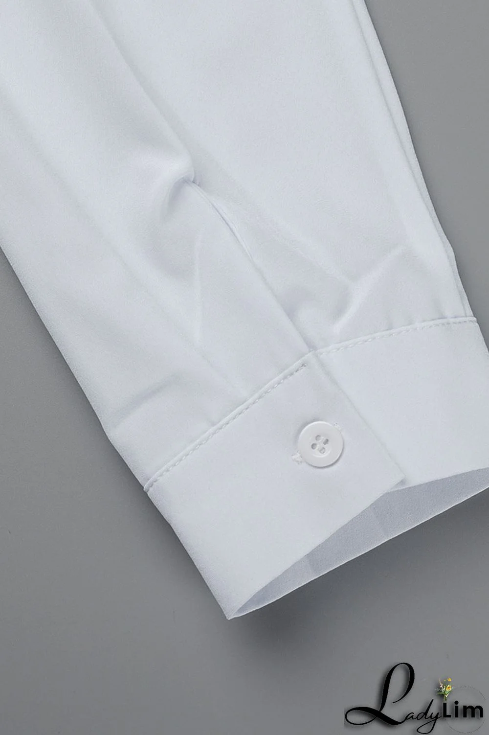 Light Blue Casual Simplicity Solid Patchwork Buckle Turndown Collar Long Sleeve Two Pieces