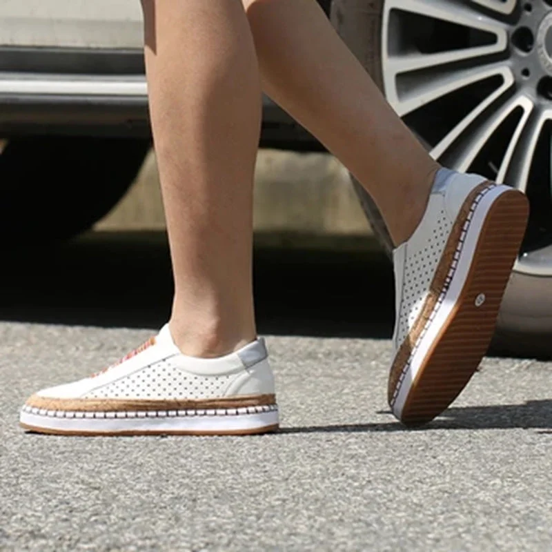  2022 Sneakers Women Vulcanize Shoes Casual Breathable Shoes Female Soft Leather  Flats Ladies Sneakers  Shoes Woman Sneakers