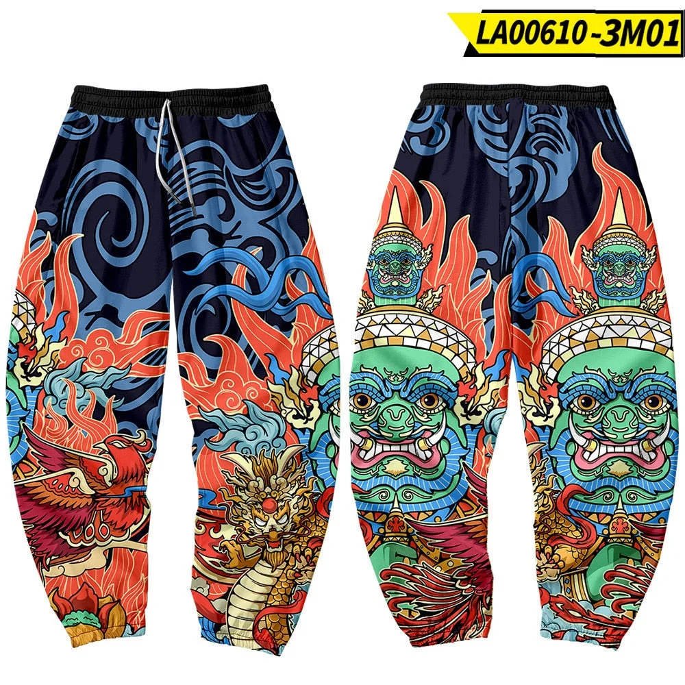 Japanese Style Anime Sweatpants Men Multi Pocket Long Cargo Pant Harajuku Jogger Trousers Streetwear Pants Plus Size 4XL 5XL 6XL