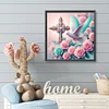 (40*40cm)Cross Rose Dove - Full Round Drill Diamond Painting