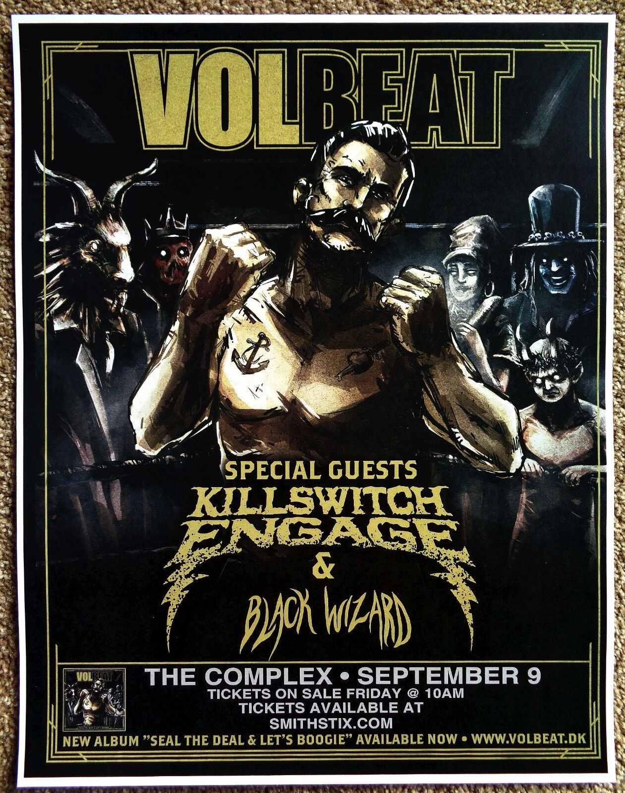 VOLBEAT 2016 Gig POSTER Salt Lake City Concert Utah