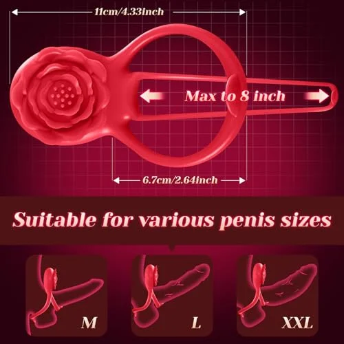 Florion &ndash; Rose Vibrating Delay Cock Ring | Dual Stimulation & Time-controlled Pleasure For Couples
