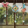 3PCS-5 5D DIY Diamond Painting Wind Chimes Suncatcher Kit Double Sided Diamond Art Kits Suncatcher with Crystal Pendant for Home Wall Window Decor Adults DIY Art Craft