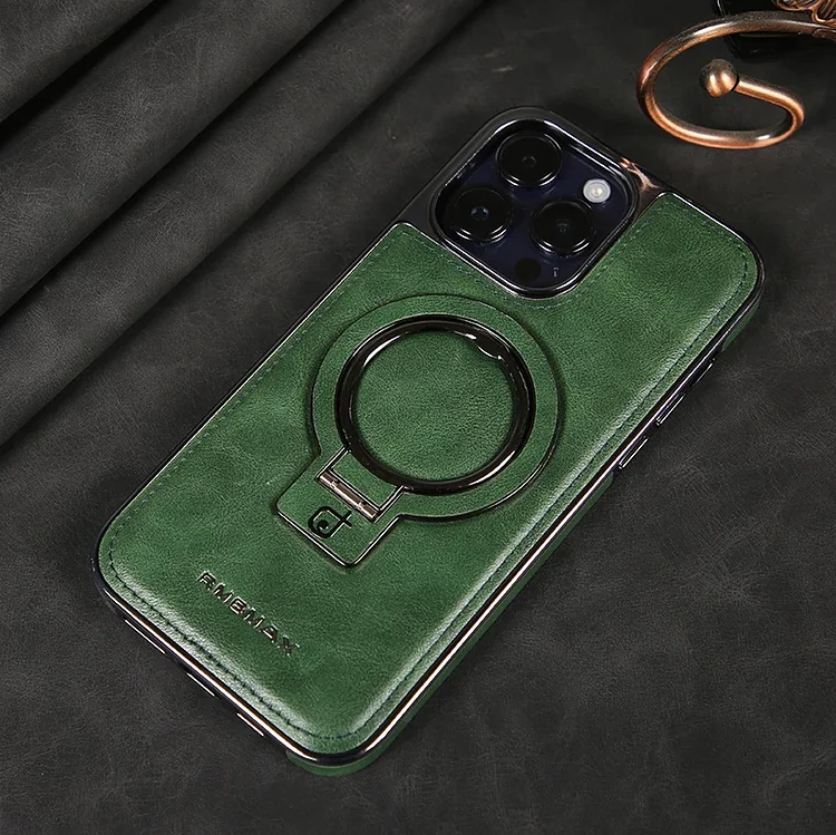 Leather Invisible Stand Phone Case For iPhone