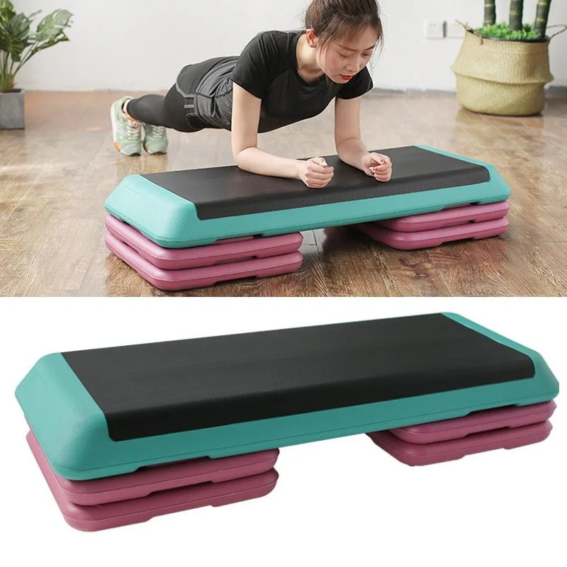 110cm Fitness Pedal Adjustable Sports Yoga Fitness Aerobics Pedal, Specification: Dark Green Motherboard + 4 Red Base